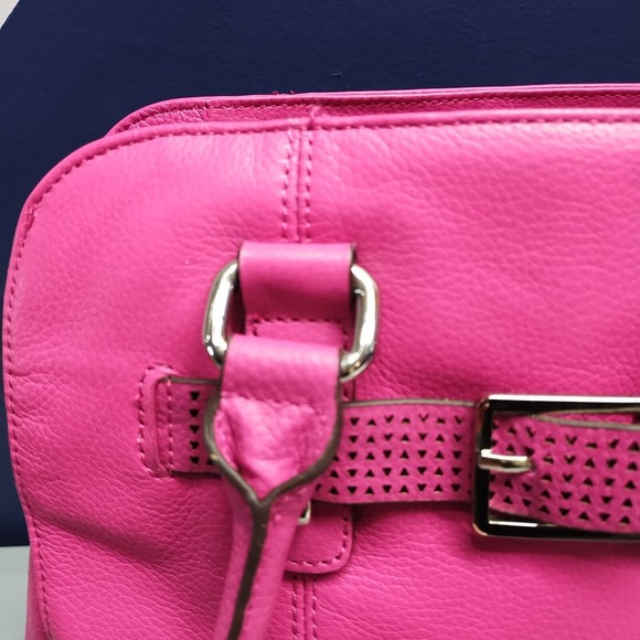 Vintage Tignanello Shoulder Bag‎ Women's Pink Solid Pebbled Lined Double Handle - Picture 7 of 16